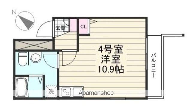 CREAL門前仲町(ワンルーム/4階)の間取り写真