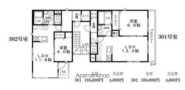 エルフォⅠ(1LDK/3階)の間取り写真