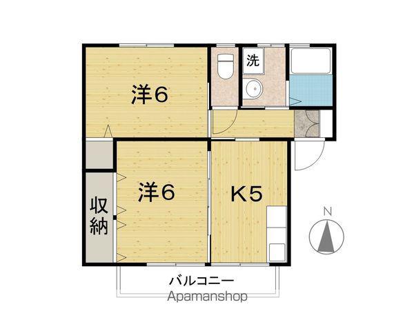 ブライトンハウス壱番館(2K/2階)の間取り写真