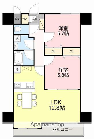 グランドソレーユ(2LDK/3階)の間取り写真