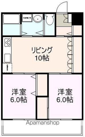 レジデンス東本町(2LDK/1階)の間取り写真