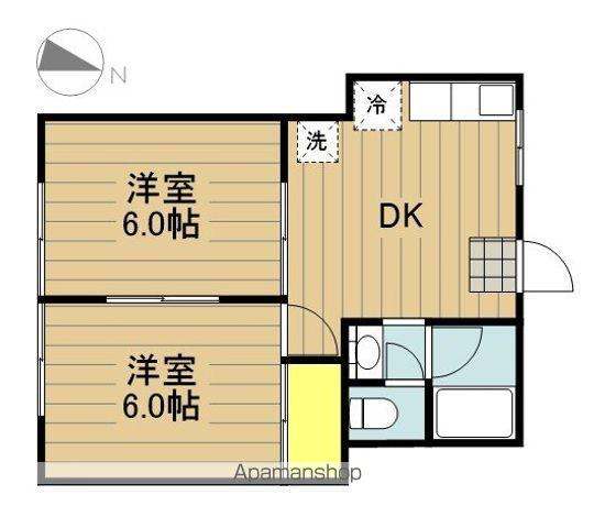 コーポミハル(2DK/2階)の間取り写真