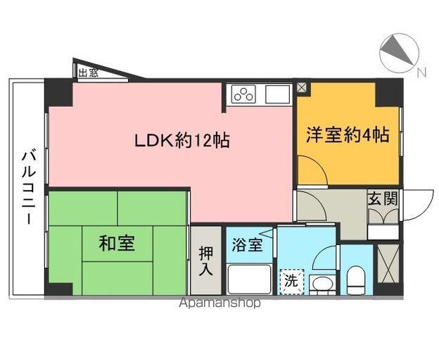 入間市駅前ビル(2LDK/3階)の間取り写真