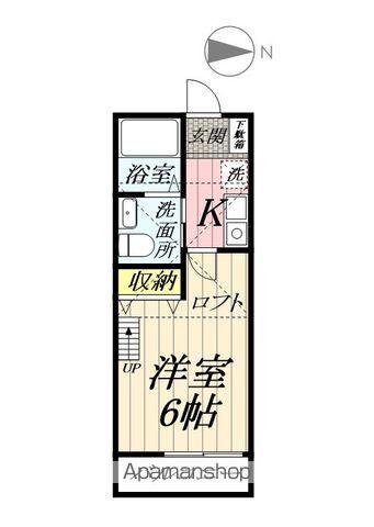 第7JM・レイクタウン(1K/2階)の間取り写真