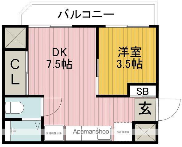 ハイライフ蛍池(1DK/9階)の間取り写真
