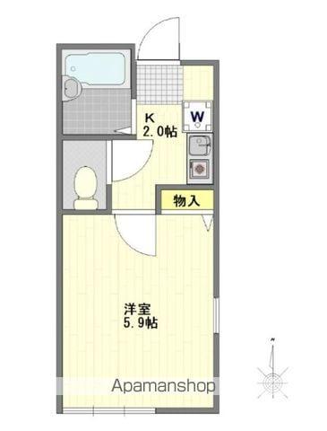 ラピュータ西横浜(1K/1階)の間取り写真