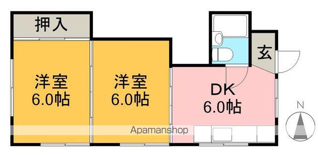 シャルムコーポ(2DK/2階)の間取り写真