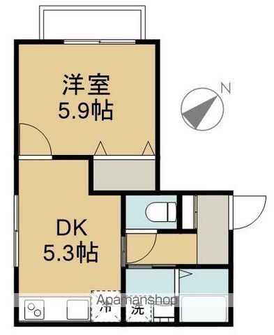 MAULOA 下丸子(1DK/2階)の間取り写真