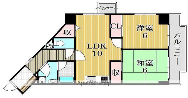 クレインズコート(2LDK/5階)の間取り写真