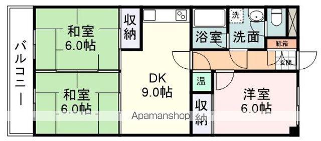 ローズガーデン(3DK/1階)の間取り写真