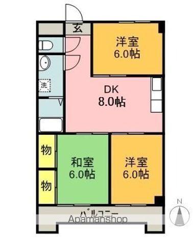 メゾン徳 2(3DK/2階)の間取り写真