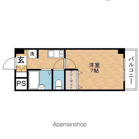 ヒラソール(1K/6階)の間取り写真