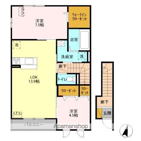EXCEL D(2LDK/2階)の間取り写真