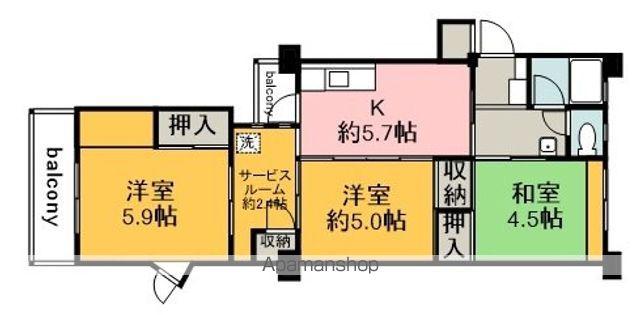 UR神代(3K/5階)の間取り写真