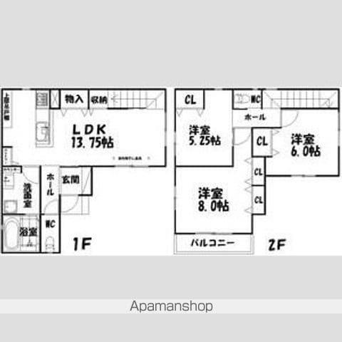 東海道本線 高塚駅 徒歩36分 2階建 新築(3LDK)の間取り写真