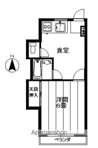 パークサイドふじ(1DK/1階)の間取り写真