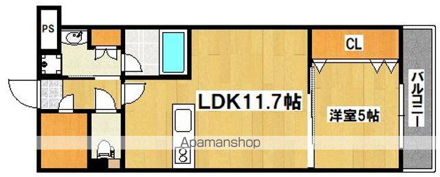 エスタジオ針中野(1LDK/1階)の間取り写真