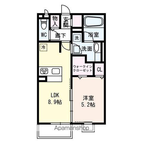 ル・パルファン(1LDK/2階)の間取り写真