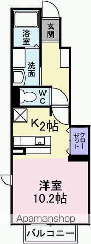 サンシャイン桜川B(ワンルーム/1階)の間取り写真