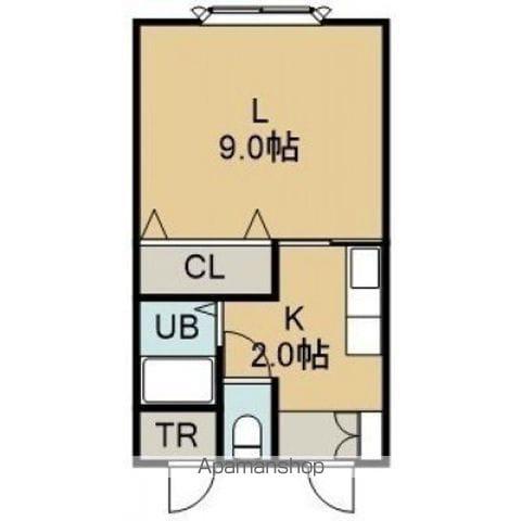 クレール港町(1K/3階)の間取り写真