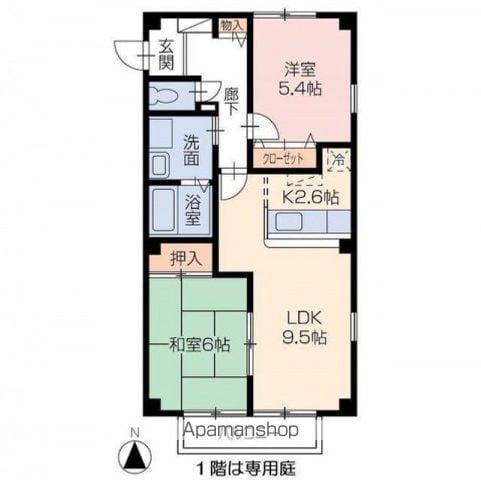 フォブールMIYAZAKI(2LDK/2階)の間取り写真