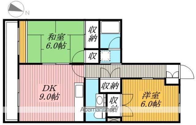 リアルト稲毛(2DK/5階)の間取り写真
