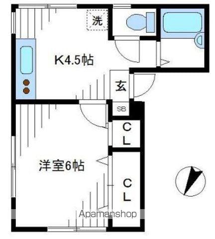 プレジール東中野(1K/1階)の間取り写真