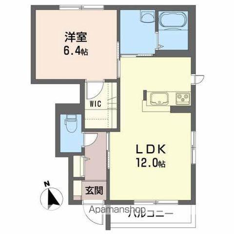 ミューローズ長橋Ⅱ・A(1LDK/1階)の間取り写真