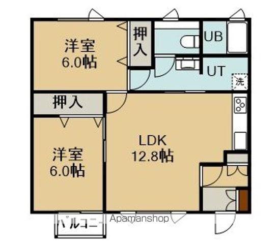 ウェルス・ヒルⅡ(2LDK/2階)の間取り写真