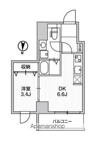 LUNIQ亀戸(1DK/7階)の間取り写真