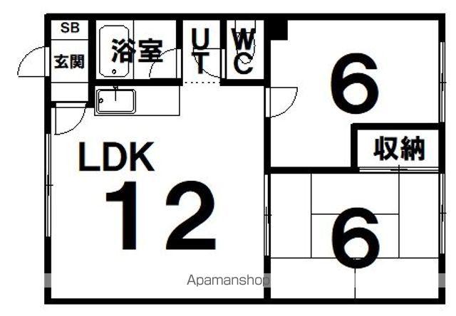 ハイツ鄕橋NO2(2LDK/1階)の間取り写真