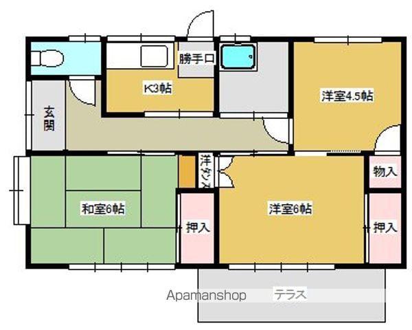東北本線 二本松駅 徒歩25分 1階建 築47年(3K)の間取り写真