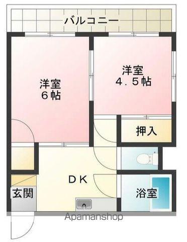メゾンド多摩(2K/3階)の間取り写真