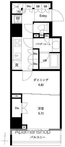 ジェノヴィア 両国Ⅵ GREEN VEIL(1DK/12階)の間取り写真