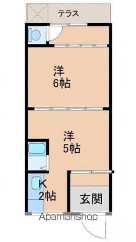 直川アパート(2K/1階)の間取り写真