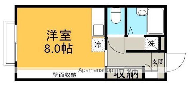 アムール殿山(ワンルーム/2階)の間取り写真