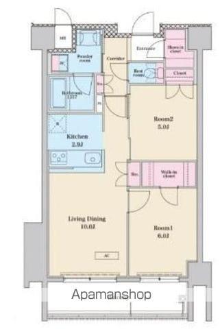 RJRプレシア六本松(2LDK/2階)の間取り写真