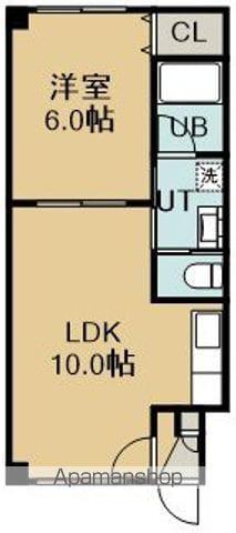 ピュアパレス的場Ⅱ(1LDK/5階)の間取り写真