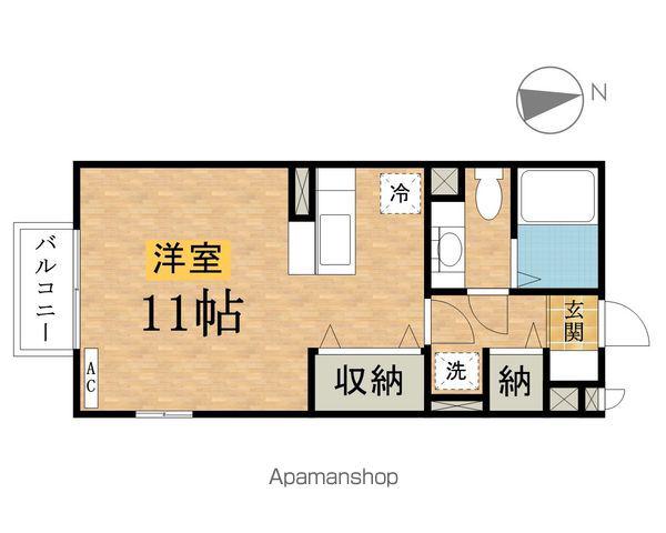 グレースコートB(ワンルーム/1階)の間取り写真