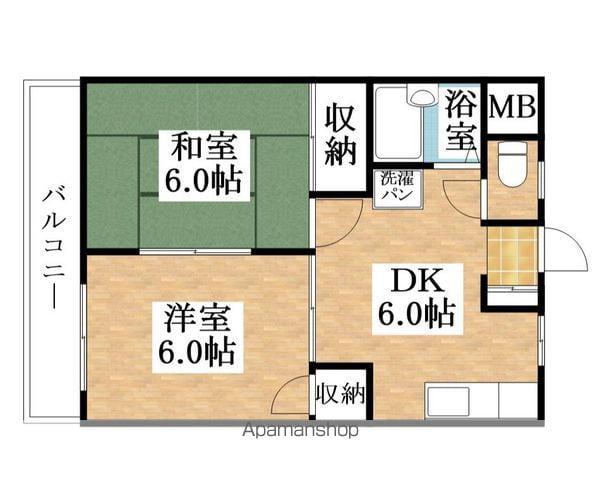 タウンハウス89(2DK/3階)の間取り写真