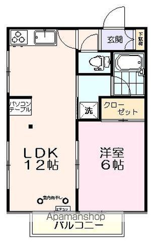 タウンキャッスル(1LDK/2階)の間取り写真