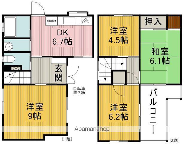 阪急電鉄宝塚線 蛍池駅 徒歩5分 2階建 築49年(4DK)の間取り写真