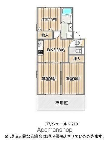 プリシェールKⅢ(3DK/2階)の間取り写真