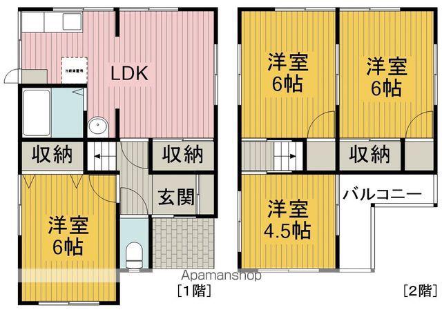阪急電鉄宝塚線 豊中駅 徒歩6分 2階建 築55年(4LDK)の間取り写真
