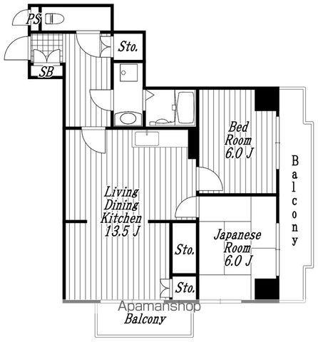 メゾンラポームⅠ(2LDK/3階)の間取り写真