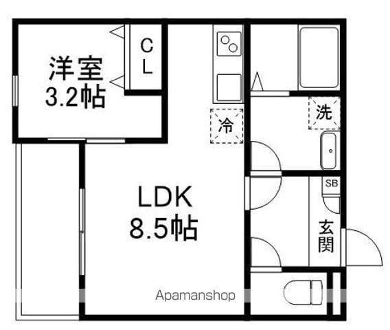 ジーメゾン八千代エスト(1LDK/1階)の間取り写真