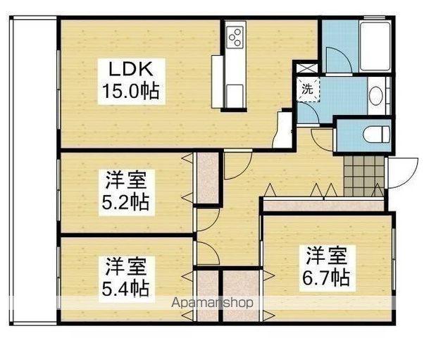 レベウェル三愛(3LDK/4階)の間取り写真
