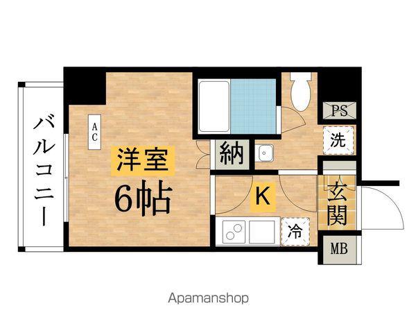 プレセダンヒルズ八王子(1K/2階)の間取り写真