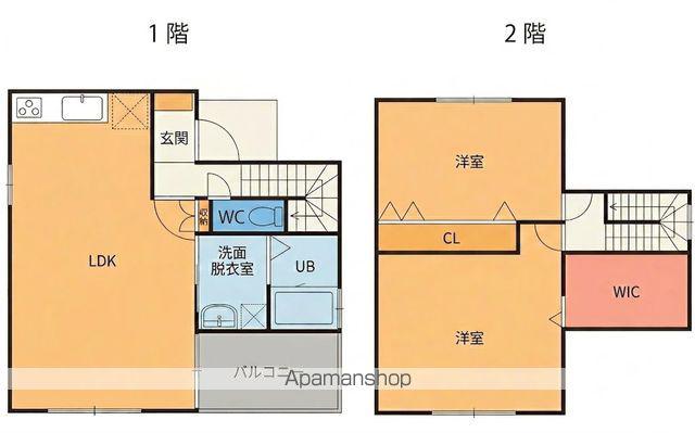 新潟県新潟市北区 2階建 築16年(2LDK)の間取り写真