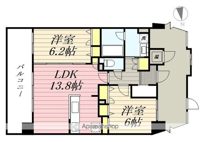 那珂川ヒルズ(2LDK/2階)の間取り写真